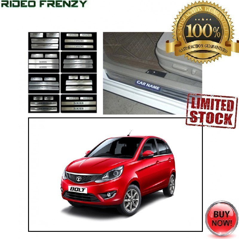 Buy Tata Bolt Door Stainless Steel Sill Plate with Blue LED online at low prices-RideoFrenzy