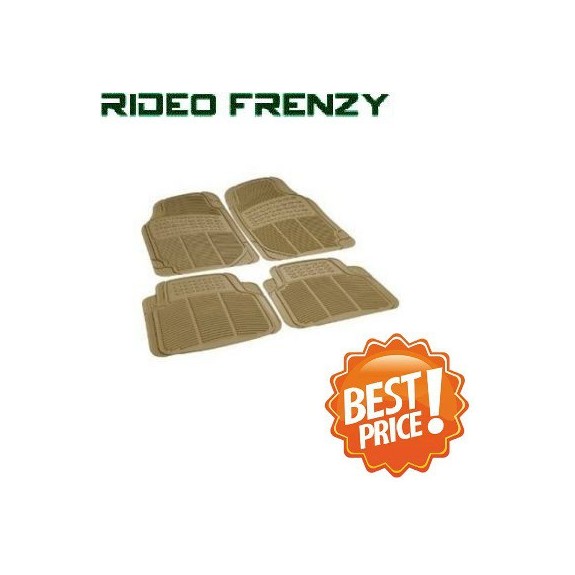 Buy Buy Ruf & Tuf Modesto Beige Rubber Floor Mats-4 pieces at low prices-RideoFrenzy