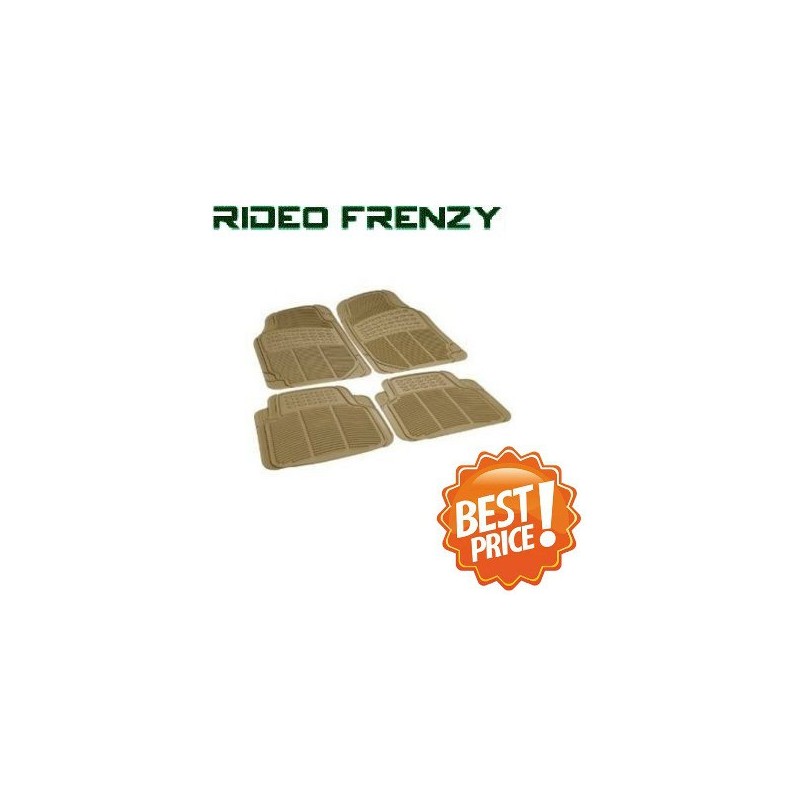 Buy Buy Ruf & Tuf Modesto Beige Rubber Floor Mats-4 pieces at low prices-RideoFrenzy