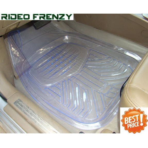 Buy Ruf & Tuf Modesto Transparent Rubber Floor Mats-4 pieces at low prices-RideoFrenzy