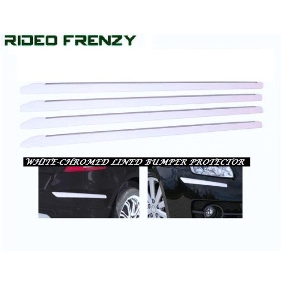 Buy Slim Line White Chrome Bumper Protectors at low prices-RideoFrenzy
