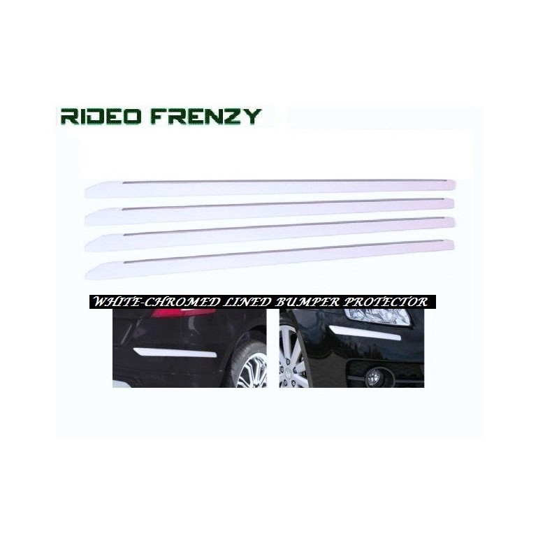 Buy Slim Line White Chrome Bumper Protectors at low prices-RideoFrenzy