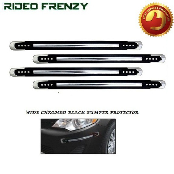 Buy Chrome Wrapped Black Bumper Protectors at low prices-RideoFrenzy