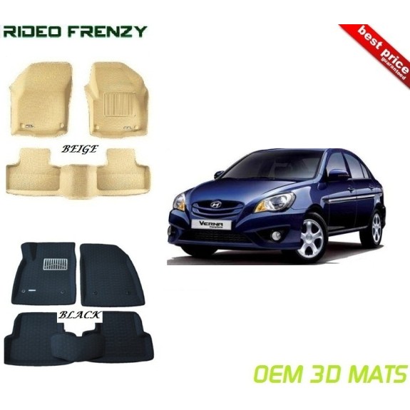 Buy Ultra Light Bucket Hyundai Verna 3D Crocodile Floor Mats at low prices-RideoFrenzy