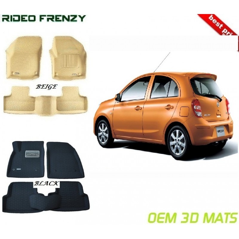 Buy Ultra Light Bucket 4D Crocodile Floor Mats for Nissan Micra online at low prices | Rideofrenzy