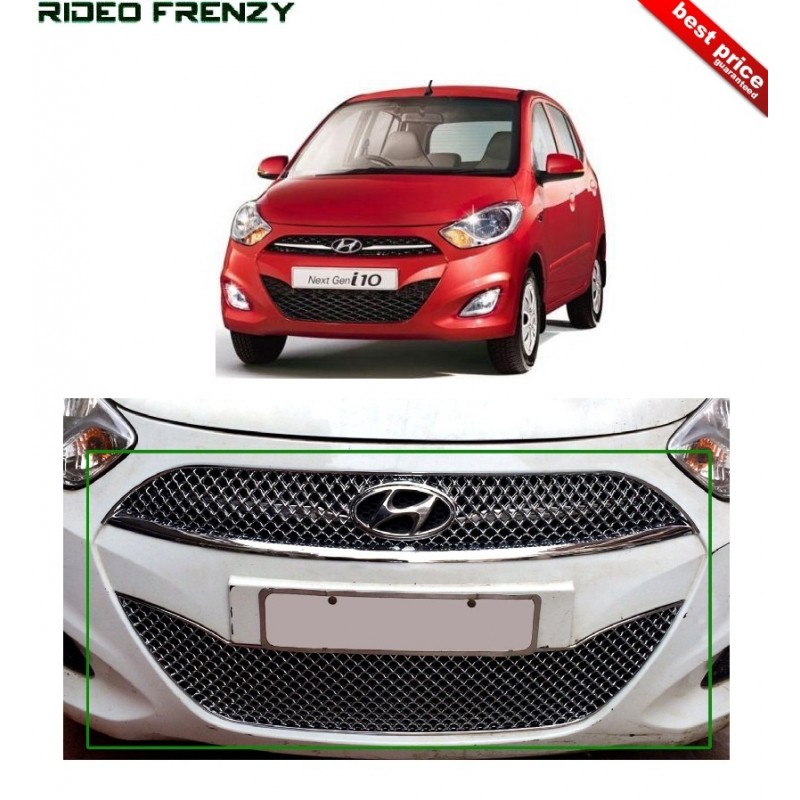 Buy Premium Quality Hyundai i10 Front Chrome Grill Covers at low prices-RideoFrenzy