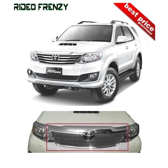 Buy Premium Quality Toyota Fortuner Front Chrome Grill Covers at low prices-RideoFrenzy