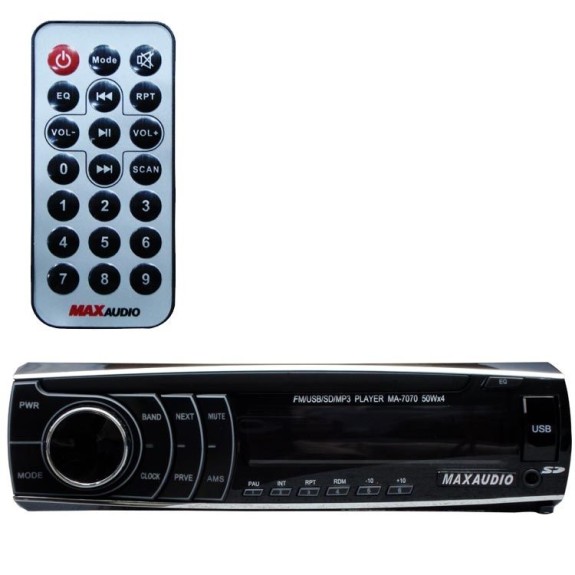  Max Audio - Car MP3/FM/USB/SD/MMC/AUX Player - MA-7070