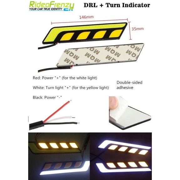 Buy Waterproof Dual Color Daytime Running Light DRL at low prices-RideoFrenzy
