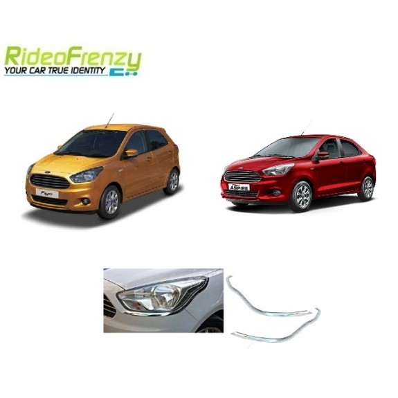 Buy Ford Figo Aspire/New Figo Chrome HeadLight Cover at low prices-RideoFrenzy
