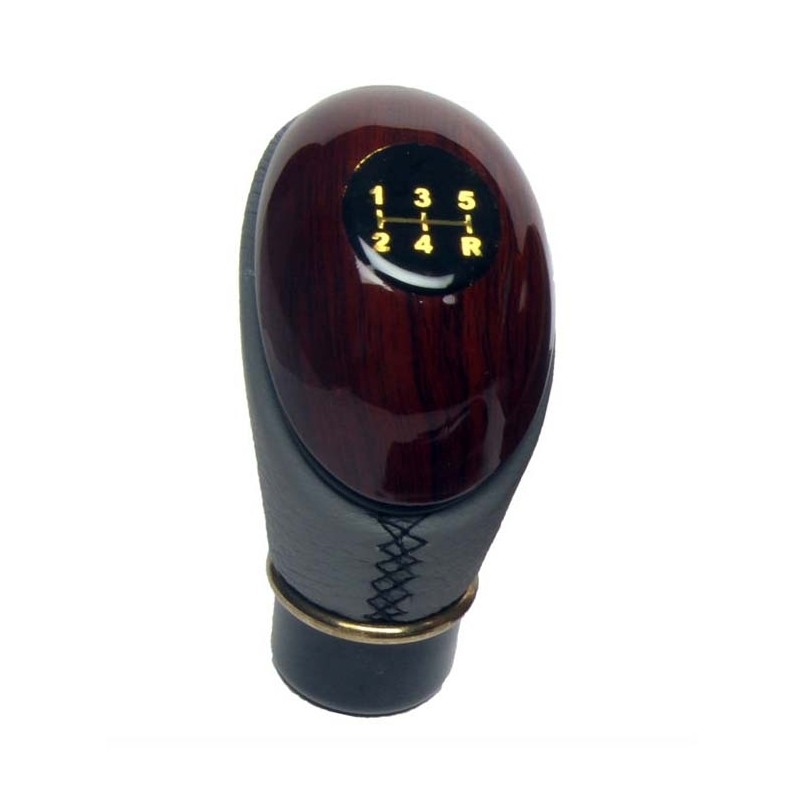 Type R Gray Leather Wooden Finished Gear Knob online at low prices-Rideofrenzy