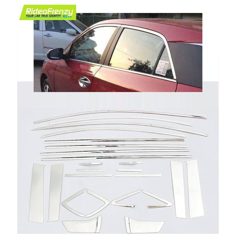 Buy Hyundai Elite i20 chrome window garnish online at loww prices-RideoFrenzy