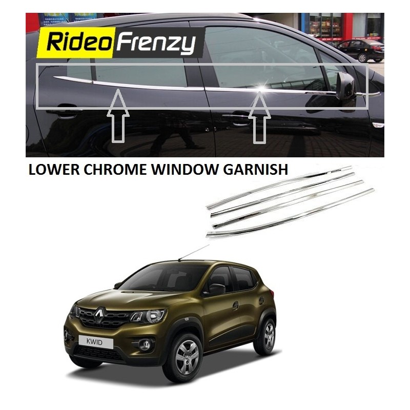Buy Stainless Steel Renault Kwid Lower Window Garnish online |Rideofrenzy