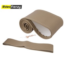 Premium Quality Original Beige Leatherette Steering Cover