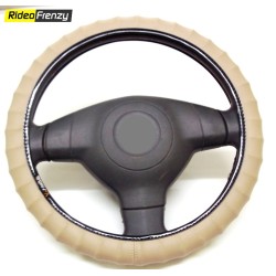 Premium Quality Bold Edge Steering Cover-Beige