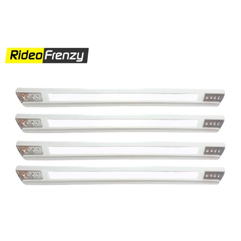 Buy Chrome Wrapped WhIte Bumper Protectors at low prices-RideoFrenzy
