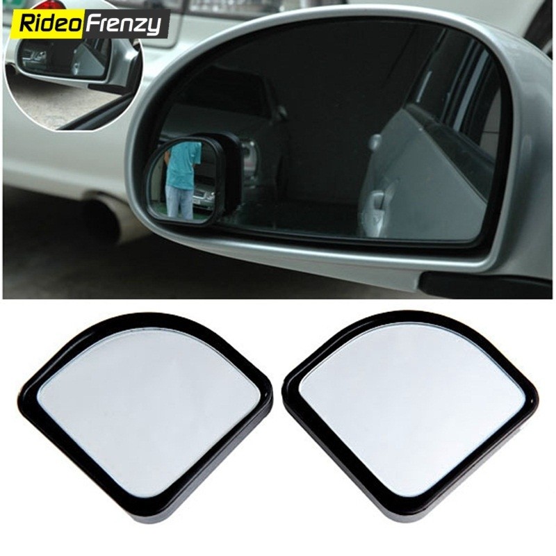 HD Crystal Glass Wide Angle Wing Mirror Waterproof Durable Traffic Safety Uni-Fine 2 Pcs Convex Wide-angle Car Blind Spot Mirror Suitable for all Types of Cars 360° Rotatable Field of View