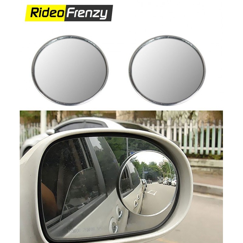 Buy Frameless Convex Wide Angle Chrome Blind Spot Mirrors | 360 Degree HD Glass