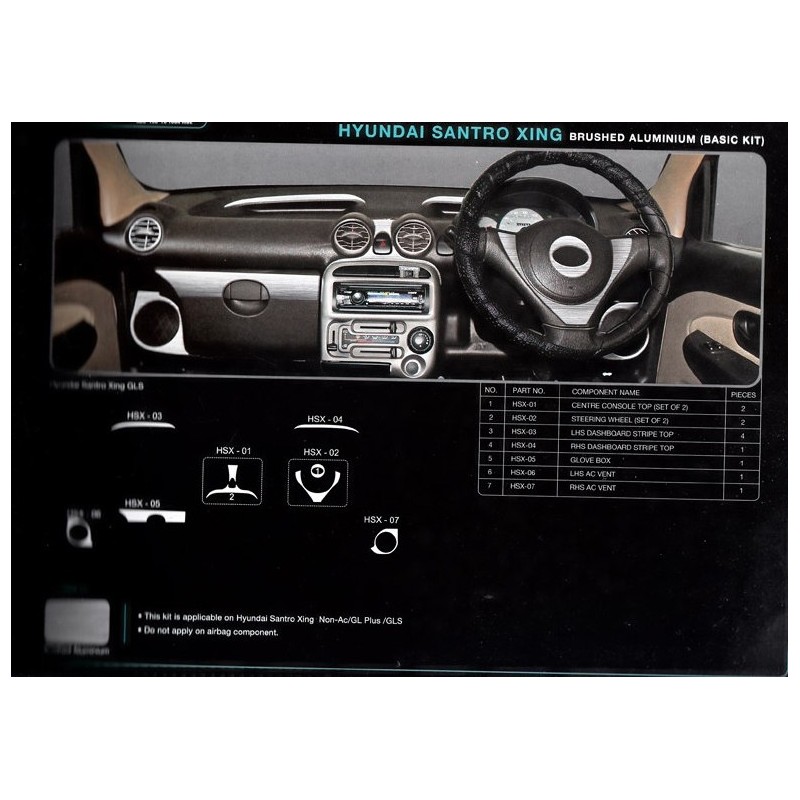 Hyundai Eon Rosewood Wooden Dashboard Trim Kit