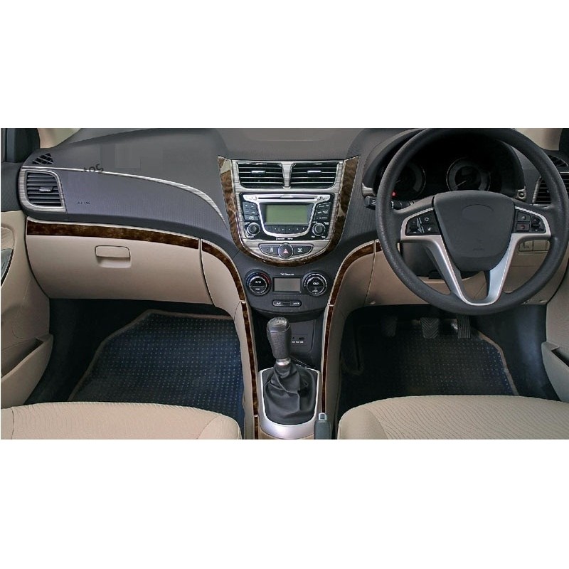 Buy Hyundai Fluidic Verna wooden dashboard trim kit online at low prices-RideoFrenzy