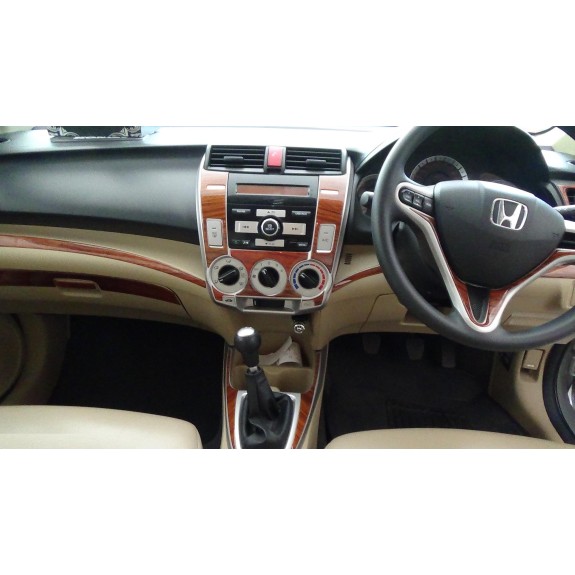 Honda City Ivtec 2009 2013 Walnut Wooden Dashboard Trim Kit