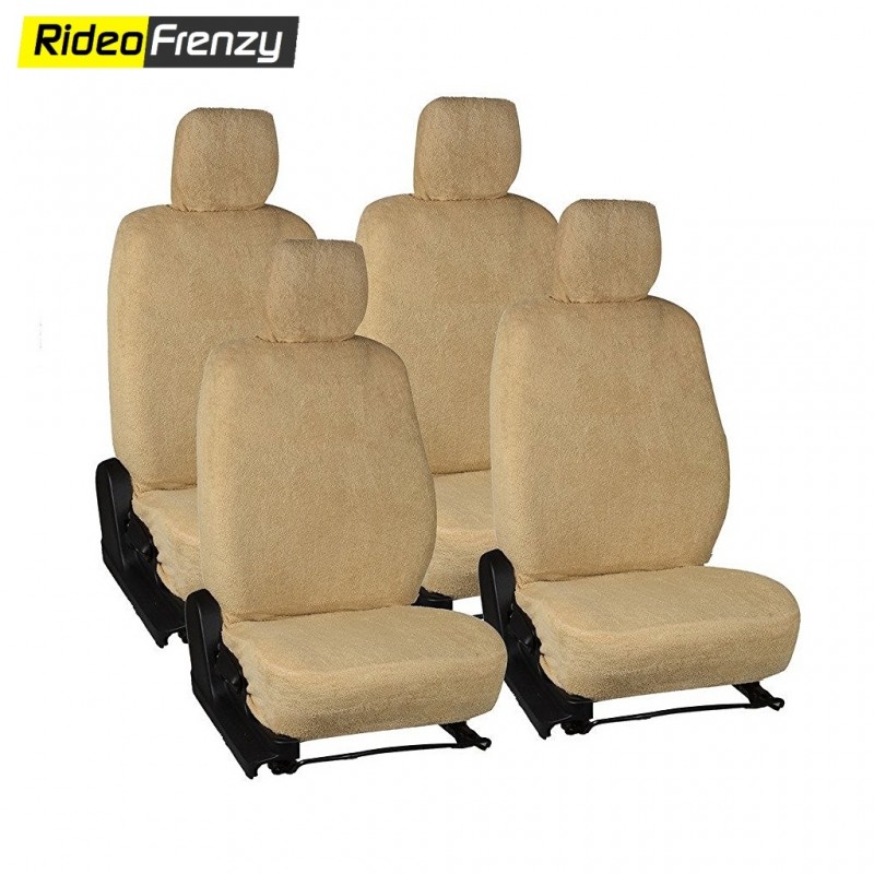 Buy Beige Ultra Soft Microfiber Towel Car Seat Covers | Natural Cotton
