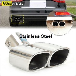 Racing Style Twin Chrome Heavy Duty Exhaust Muffler