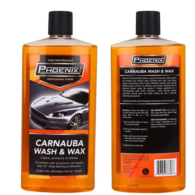 Phoenix 1 Car Wash & Wax - Shampoo + Wax (590 ML)