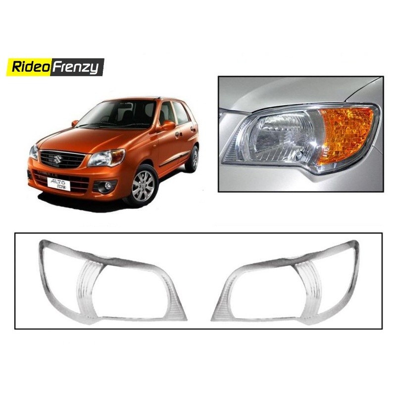 Buy Premium Alto K10 Chrome Head Light Covers at low prices-RideoFrenzy