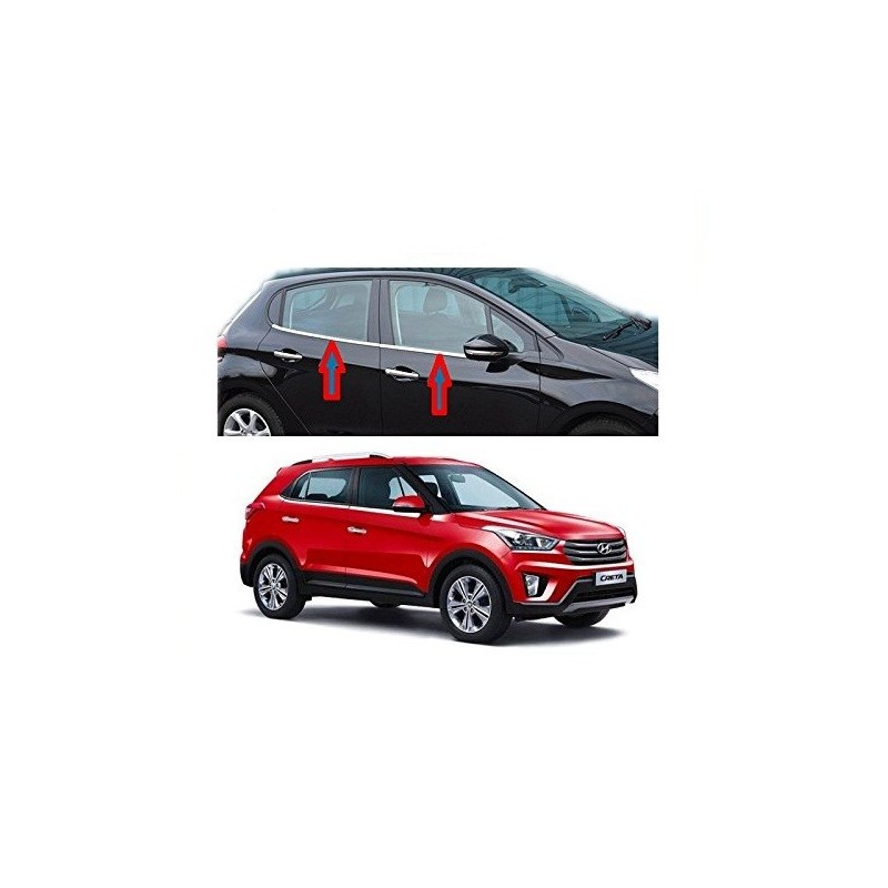 Premium Glossy Chrome Lower Window Garnish for Hyundai Creta-RideoFrenzy