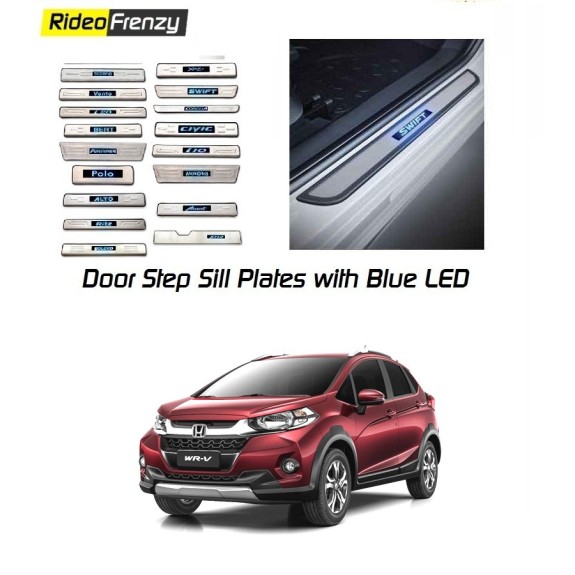Door Stainless Steel Sill Plate with Blue LED for Honda WRV