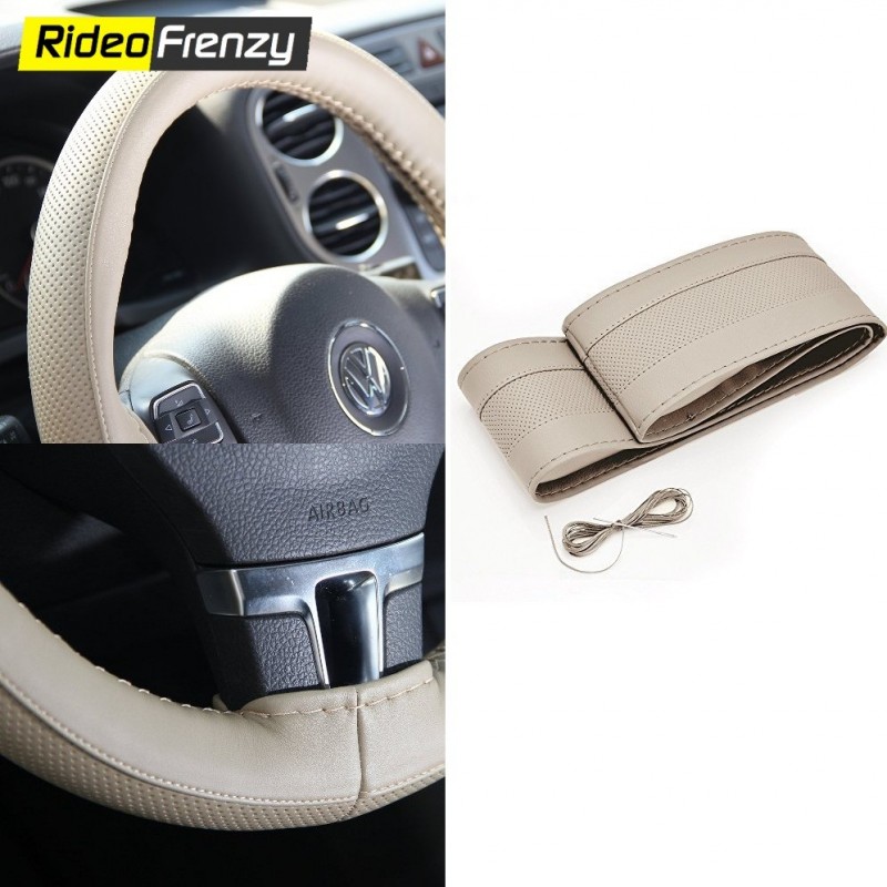 Original Pure Leather Beige Steering Cover
