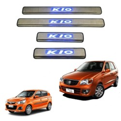 Door Stainless Steel Sill Maruti Alto K10 Door Stainless Steel Sill Plate with blue LEDPlate WITH LED ALTO K10