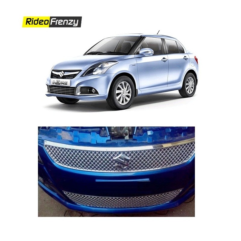Maruti Swift Dzire Chrome Grill Covers (Upper+lower) | High Quality ABS Plastic Chrome Plating