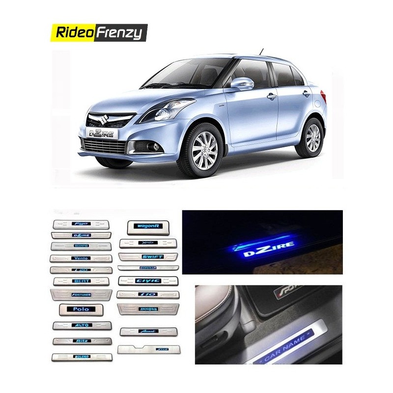 Buy Maruti Swift Dzire Door Sill Plate with blue LED online at low prices-RideoFrenzy
