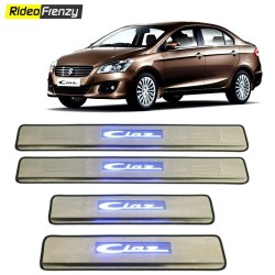 Buy Maruti Ciaz Door Stainless Steel Sill Plate with blue LED at low prices-RideoFrenzy