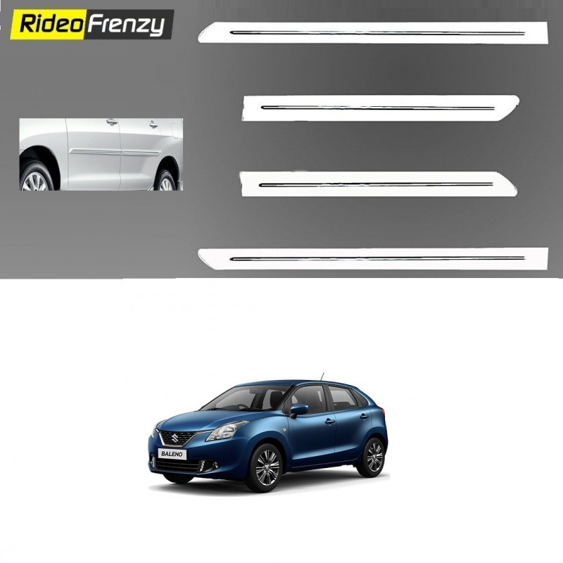 Buy Maruti Baleno White Chromed Side beading online India | 100% Genuine Products