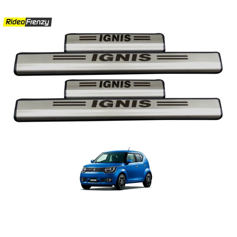 Maruti Ignis Stainless Steel Door Scuff Sill Plate with blue LED
