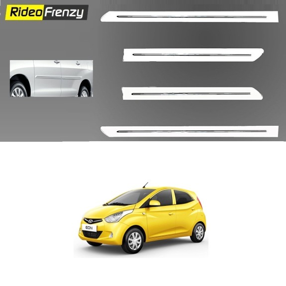 Buy Hyundai Eon White Chromed Side beading online at low prices-RideoFrenzy