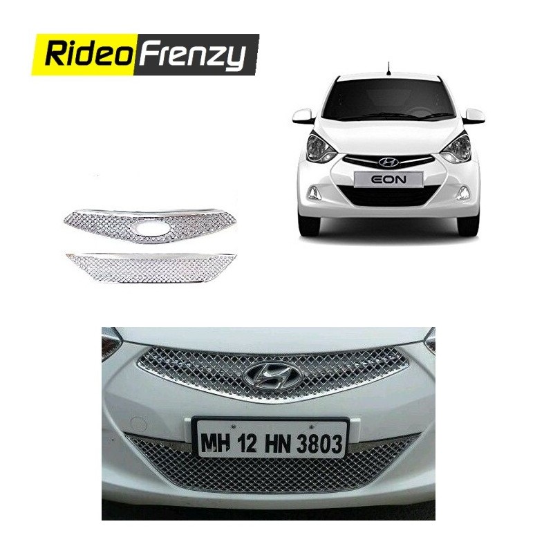 Buy Premium Hyundai Eon Front Chrome Grill(Upper+Lower) at low prices-RideoFrenzy