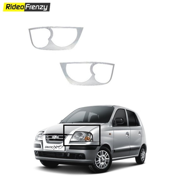 Buy  Hyundai Santro Xing Chrome HeadLight Covers at low prices-RideoFrenzy