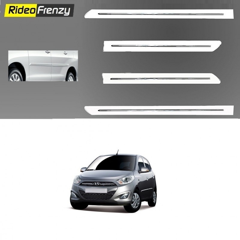 Buy Hyundai i10 White Chromed Side Beading at low prices-RideoFrenzy