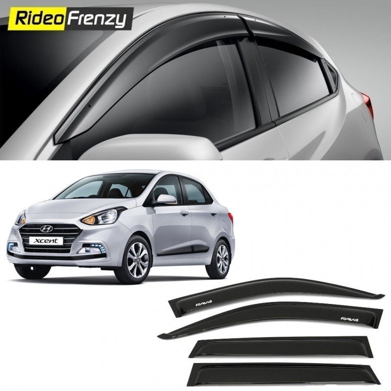 Buy Unbreakable Hyundai Xcent Door Visors in ABS Plastic at low prices-RideoFrenzy