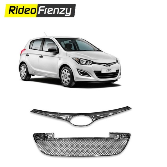 Buy Hyundai i20 Front Chrome Grill Covers (Upper+lower) | High Quality ABS Plastic Chrome Plating