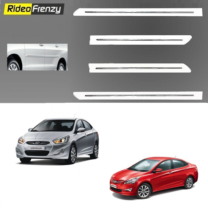 Buy Buy Hyundai VERNA Fluidic White Chromed Side beading at low prices-RideoFrenzy