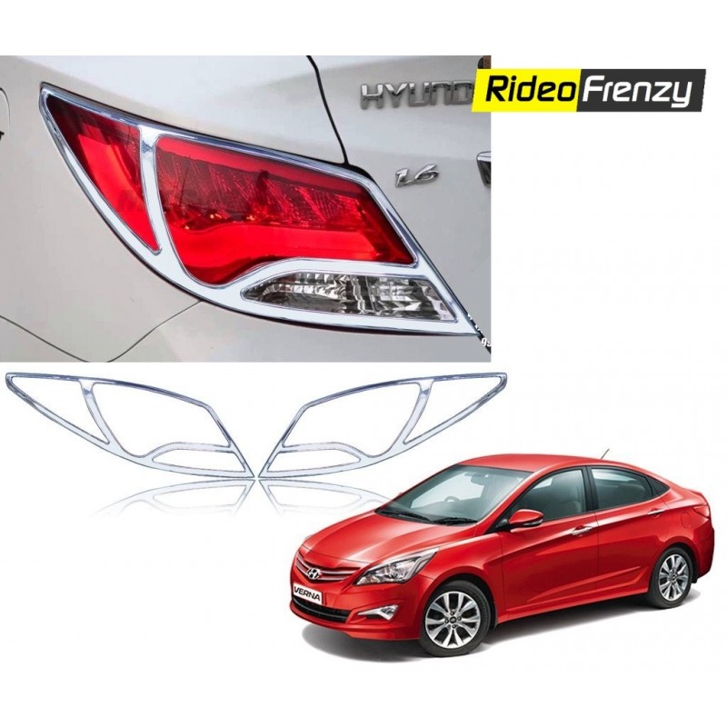 Buy Hyundai Verna Fluidic Chrome Tail Light Covers at low prices-RideoFrenzy