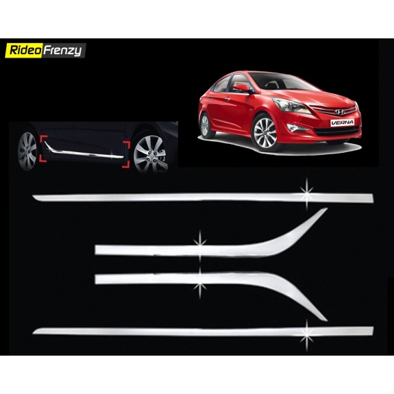 Buy Hyundai Verna Fluidic Lower Chrome Side Beading at low prices-RideoFrenzy