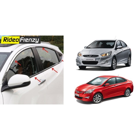Buy Hyundai Verna Fluidic Chrome Window Trim Garnish at low prices-RideoFrenzy