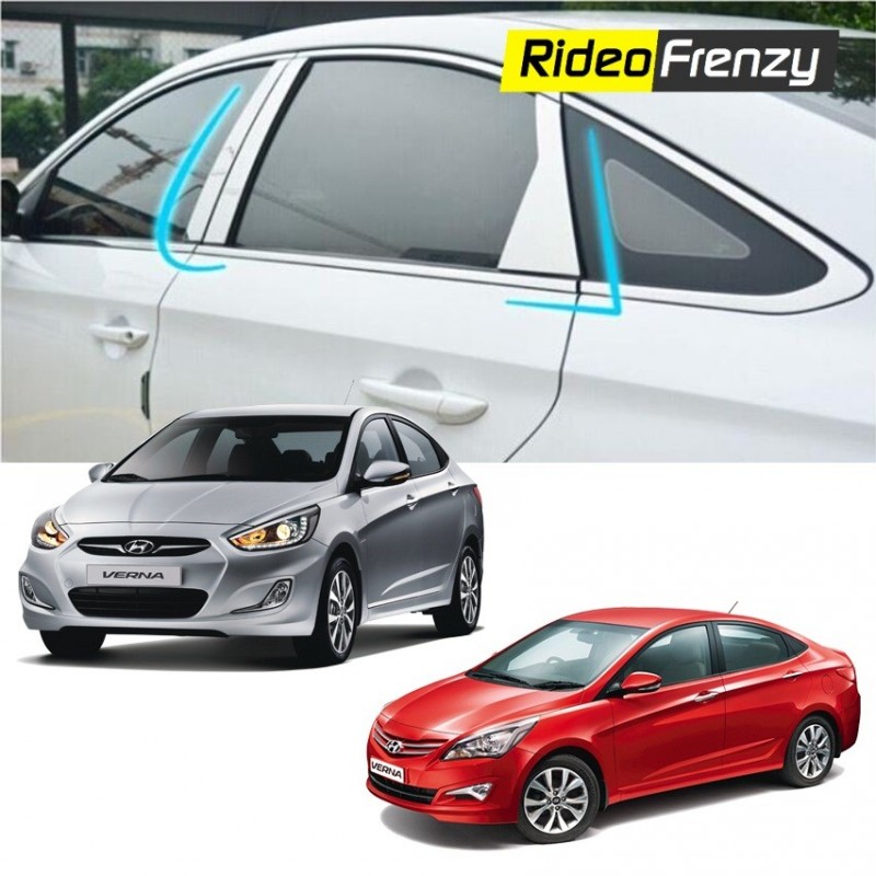 Buy Hyundai Verna Fluidic Chrome Pillar Set at low prices-RideoFrenzy