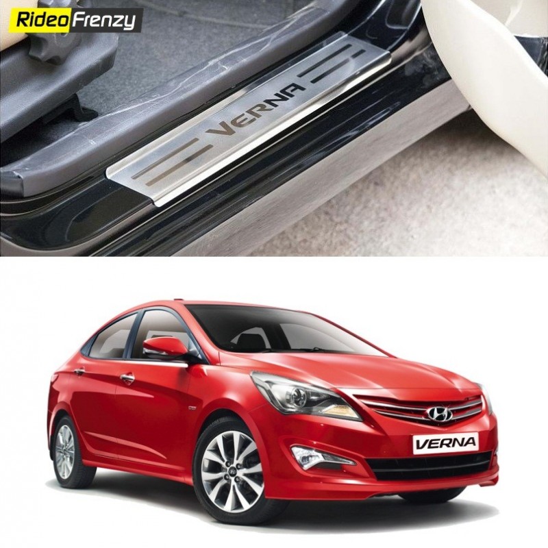 Buy Hyundai Verna Fluidic Stainless Steel Door Scuff Sill Plates at low prices-RideoFrenzy